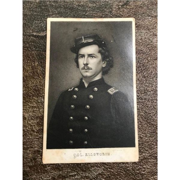 Antique Civil War Carte de Visite, Union Colonel Ellsworth