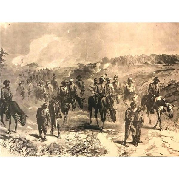 19thc Civil War Wood Engraving, General Grant's Virginia Campaign Virginia