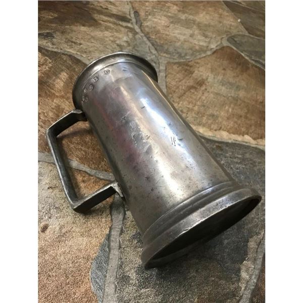 18thc French Pewter Litre Tankard