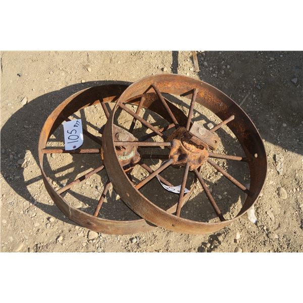 2 Steel Wheels 26" Diameter