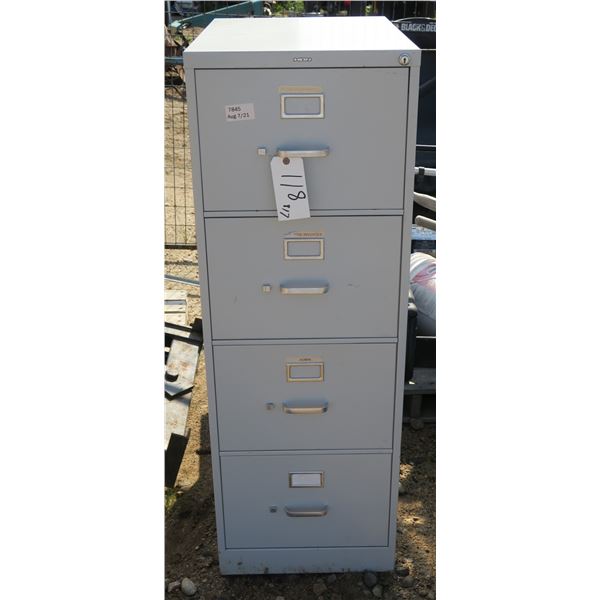 4 Drawer Metal Filing Cabinet 52"×27"×19"