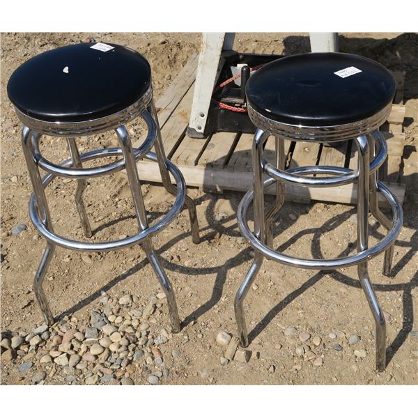 2 Chrome Bar Stools