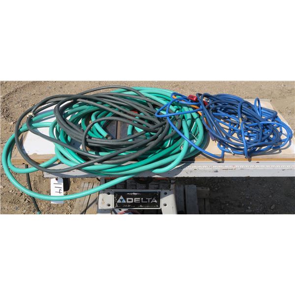 Lot of Garden Hoses, Air Hoses, Extension Cord