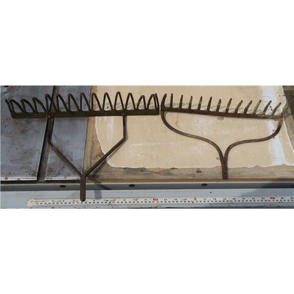 2 Antique Rake Heads
