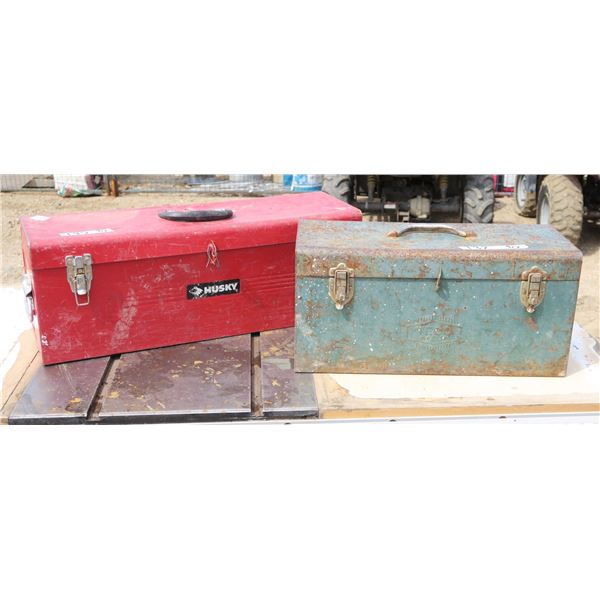 Lot of 2 Toolboxes, (Red Damaged)