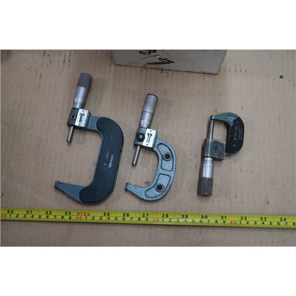 0-1", 1-2" and 2-3" Mitutoyo Micrometers