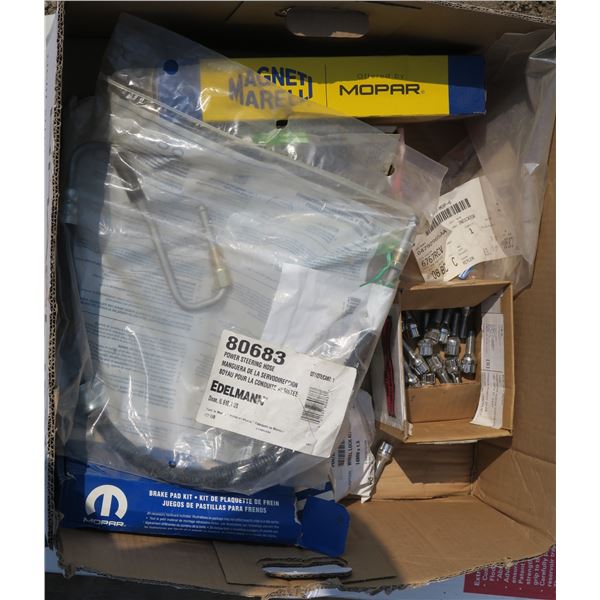 Lot of Misc. items including Power Steering Hose, and Brake Pads