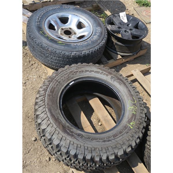 Lot of 3 Tires/ Rims: Jeep Rim, Tire+rim 265/70/17, 255/75/17