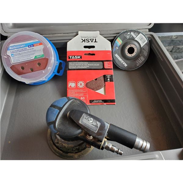 5" Mastercraft orbital air sander with many unused 5" pads - works great