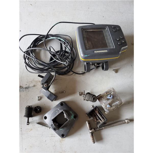 Hummingbird wide one hundred fish finder & transducer & mounting brackets, was working when removed