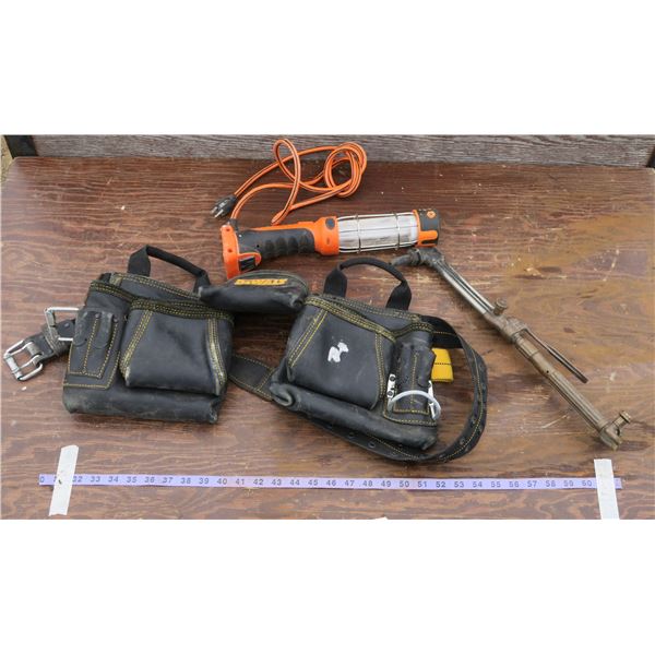 Dewalt Tool Belt & Contents, Welding Torch, Shop Light