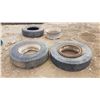 Image 1 : 3 Heavy Truck Tires (2 On Rims) & 1 Heavy Truck Rim