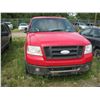Image 1 : 2006 FORD F150 RED 1FTPX14506FA12399 (NO KEYS)