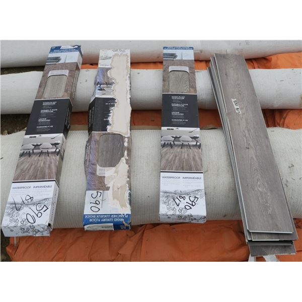 Lot of Rigid Luxury Flooring Tiles (48"×7.5" pcs)