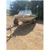 Image 1 : 1985(?) 16" Fiberglass Boat Motor + Trailer 70HP Evinrude *ITEM OFF SITE*