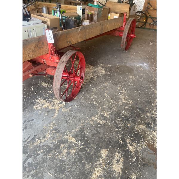 Steel Wheeled Wagon + Deck, Very Solid (Items on deck NOT INCLUDED) *ITEM OFF SITE*