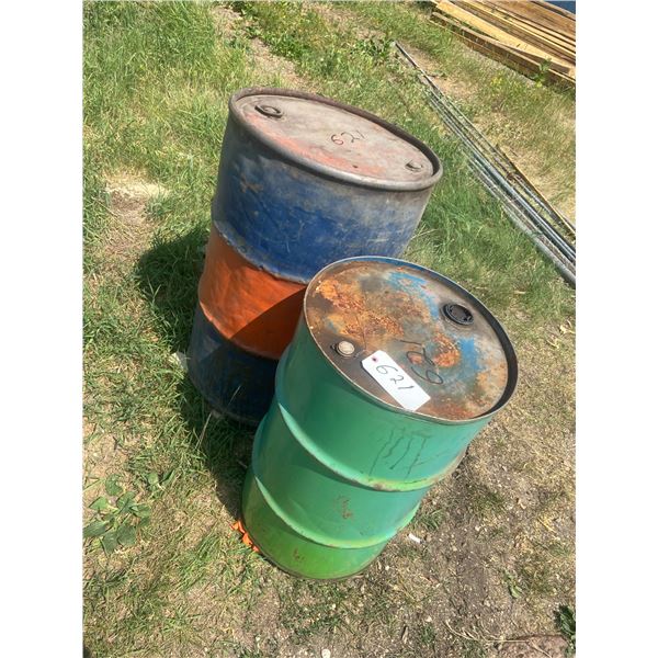 2 Metal Barrels - 45 gal & 25 Gal *ITEM OFF SITE*