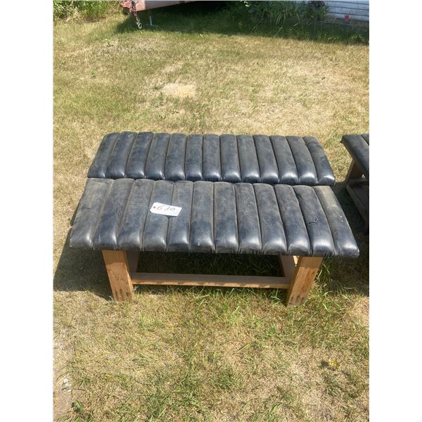 Two 48' Padded Benches - Wooden Frame *ITEM OFF SITE*