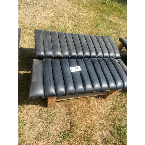 Two 48' Padded Benches - Wooden Frame *ITEM OFF SITE*