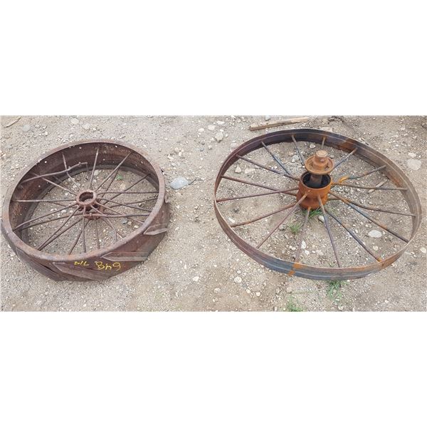 2 Steel Wheels 46" & 36"
