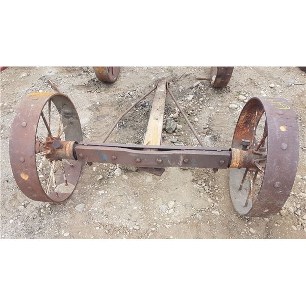 Axle & 2 Steel Wheels 68" Wide 29" Diameter Wheels