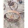Image 3 : Axle & 2 Steel Wheels 59" Wide 32" Diameter Wheels