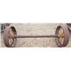 Image 1 : Axle & 2 Steel Wheels 80" Wide 32" Diameter Wheels