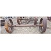 Image 3 : Axle & 2 Steel Wheels 80" Wide 32" Diameter Wheels