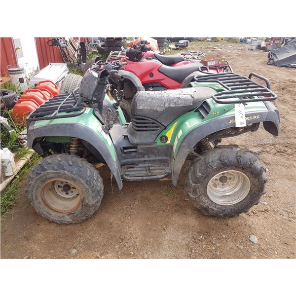 John Deere Buck 500? Walk Through Quad Production # M0FGTA5020606 (no visible serial #) has keys CAL