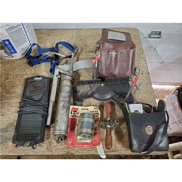 Solar Panel / Toolbelt / Grease Gun Etc.