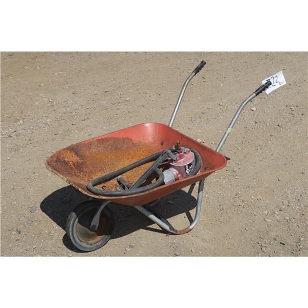 Solid Tire Wheel Barrow + Manual Hand Pump