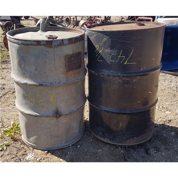 2 Metal Barrels