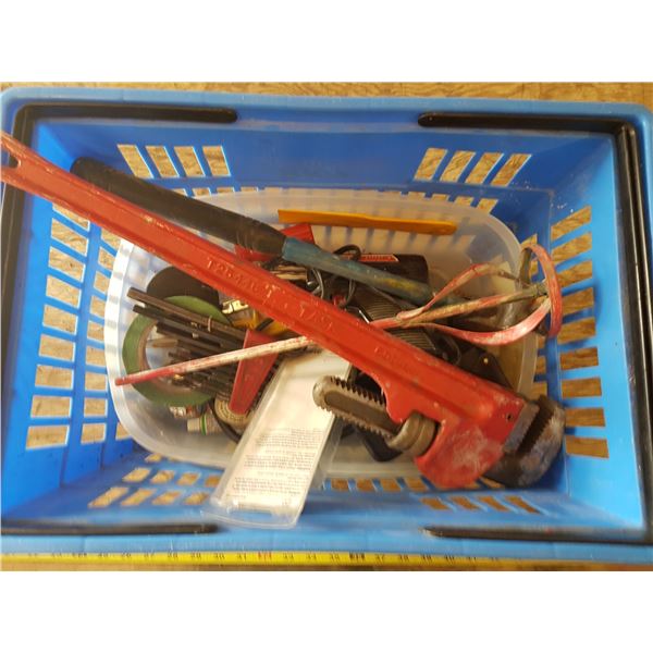 Pipe Wrench & Lot Misc. Tools