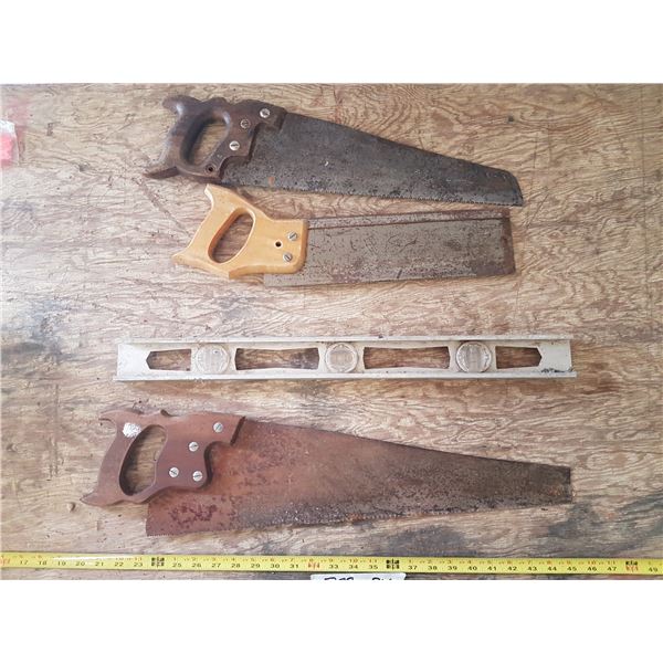 Vintage Level & 3 Saws
