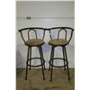 Image 1 : 2 Metal Swivel Bar Stools