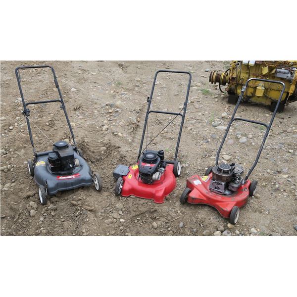 Lot of 3 Lawnmowers (For parts)