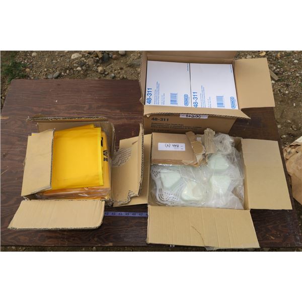 Box of Janitor Cart Bags/Box of Small Bags/Urinal Pucks