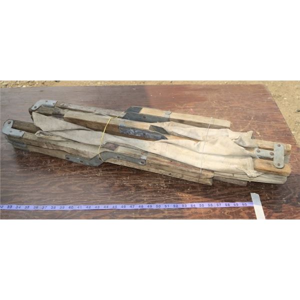 Antique Wooden Frame Tractor Canvas