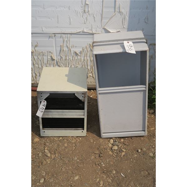 2 Roll Door Storage Cupboards 33"×15"×14" & 18"×17"×15"