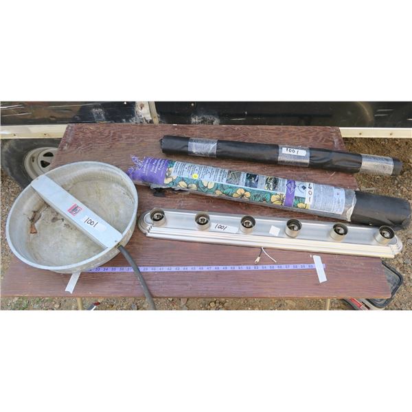 Pet Water Bowl, Landscape Fabric, Light Fixture