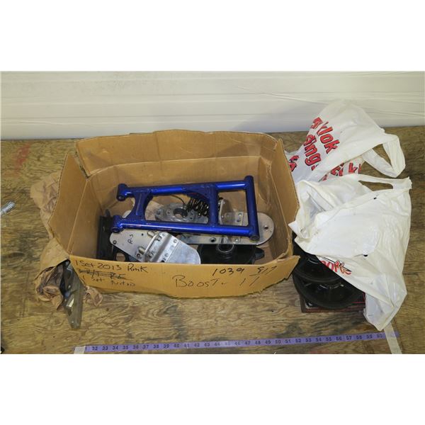 Box of Misc. Snowmobile Parts