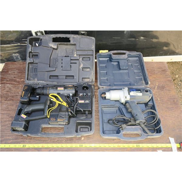 Mastercraft 1/2" Electric Impact & 14.4 Cordless Drill