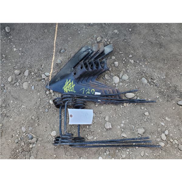 5 Adams 16" sweeps (new) & 3 18" harrow tines (new)