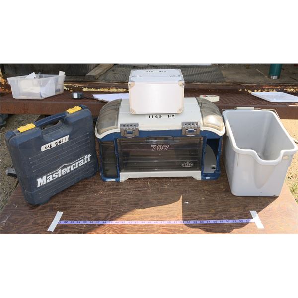 Tool Box, Mastercraft Cordless Drill, Etc.