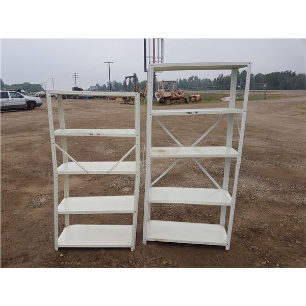 2 Metal Shelves 33 X 14 X 67 Inch & 30 X 14 X 59 Inch