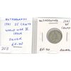 Image 1 : Netherlands. 1941 Silver 25 Cents. Issued during World War II. EF-40. Nice.