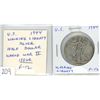 U.S. 1944 Walking Liberty Silver Half Dollar. Philadelphia Mint. Issued in World War II. F-12.