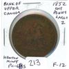 Image 1 : Province of Canada 1852 Bank of Upper Canada One Penny Token. PC-6B5. Large 2, Heaton Mint with Coin
