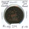 Image 1 : Province of Canada 1857 Bank of Upper Canada One Penny Token. PC-6D. F-12.