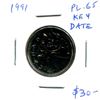 Image 1 : 1991 25 Cents. Key Date. Mintage of 459,000. Proof Like. Nice.